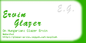 ervin glazer business card